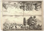 Anonymous - [Antique print, lithography, skating] Four landscapes on one paper (4 landschappen op 1 vel, gespiegeld), published 1847, 1 p.