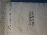 Serrurier, L.F., pasteur de l'église Walonne de Harlem - INSTRUCTION RELIGIEUSE