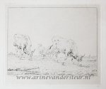 Singendonck, Diederik Jan (1784-1833) after Kobell, Jan II (1778-1814) - [Etching on chine collé/ets op chine-collé] Two cows and two sheep/Twee koeien en twee schapen.