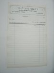 factuur. - H.C. Ligthart. Sigarenfabrikant. Zaadmarkt 86 Alkmaar.