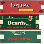 HAVE, K. ten, Prummel - Drie ongebruikte etiketten voor pakjes shag. Circa 1940?