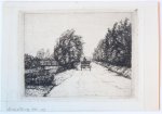 Laurent Verwey van Udenhout (1884-1913) - [Modern print, etching] View on path among trees with cart (pad met bomen en een kar), published 1913.