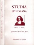 Cook, J. Thomas & Lee Rice (editors). - Studia Spinozana: Volume 14 (1998) Central theme: Spinoza on Mind and Body