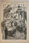 Braakensiek, Johan (1858-1940) - [Original lithograph/lithografie by Johan Braakensiek] Kijkjes in de Tweede Kamer. 27 Maart 1887, 1 pp.