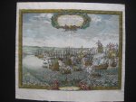 Samuel Pufendorf, 'Sieben Bücher von denen Thaten Carl Gustavs Königs in Schweden', Nurnberg, 1697. Öresund Malmö. - gravure Zeeslag in de Sont, 1658 met Michiel de Ruyter, Van Wassenaer van Obdam, en Witte de With.