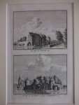Geervliet. - Het Hof van Putten, 1749/ Het Hof van Putten en de Kerk van Geervliet, 1749.