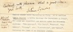SYMONS, Arthur - Getypte brief van Ruth Shepard Phelps met een antwoord erop geschreven door Arthur Symons.