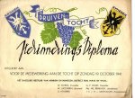  - Herinneringsdiploma Druiventocht Arnhem Nijmegen zondag 19 october 1941