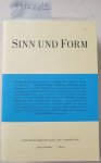 Akademie der Künste (Hrsg.): - Sinn und Form : 68. Jahr : 2016 : Heft 1-6 : 6 Hefte : Komplett : (Neuexemplare) :
