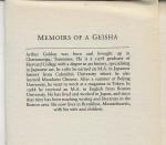 Golden, Arthur  & Bernadette Dunn - Memoirs of a Geisha