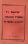 - Les documents de l'opposition française et la réponse du parti - Les documents de l'opposition française et la réponse du parti