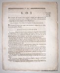 CONVENTION NATIONALE, - Loi qui accorde des secours aux citoyens réfugiés des départemens et possessions françaises dans les colonies et en Corse, envahis par les brigands et autres ennemis de la République. Du 27 Vendémiaire, l'an troisième de la République fran... CONVENTION NATIONALE, - Loi qui accorde des secours aux citoyens réfugiés des départemens et possessions françaises dans les colonies et en Corse, envahis par les brigands et autres ennemis de la République. Du 27 Vendémiaire, l'an troisième de la République fran...