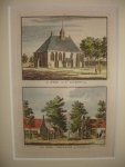 Nieuw- en Sint Joosland. - De Kerk van St. Laurens 1743 - Het Dorp 't Nieuwland op St. Joosland 1745. Nieuw- en Sint Joosland. - De Kerk van St. Laurens 1743 - Het Dorp 't Nieuwland op St. Joosland 1745.