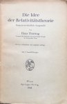Thirring, Hans - Die Idee der Relativitätstheorie