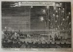 after Peter Troschel (ca. 1620- after 1667), after Michael Herz (1591-1661) - [Original print, etching, Neurenberg] Fireworks celebrating the end of the Thirty Years War in Nuremberg in 1650, published 1650.