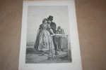  - Antieke gravure - Man en vrouw uit Zeeland - 1875