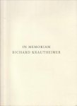 KLIEMANN, JULIAN  (redazione) - In Memoriam Richard Krautheimer