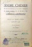 Giordano, Umberto: - André Chénier. Drame historique en 4 tableaux de Luigi Illica. Réduction pour chant et piano par Amintore Galli. Version française de Paul Milliet.