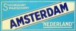SMN - Bagagelabel Amsterdam, Stoomvaart Maatschappij Nederland