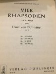 Ernst Von Dohnanyi - Vier Rhapsodien