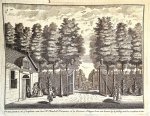 Stoopendaal, Daniel (1672-1726) - Original etching and engraving/Antique print/Originele ets en gravure: Overzicht, de lustplaets van den Hr. Hendrik Hermansz in de kromme Schager laan, van binnen bij de stalling naar de overplaats te zien (tekst in Dutch under the print), 1725. 
