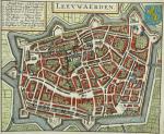  - Miniatuur stadsplattegrond Leeuwarden - kopergravure - 1652