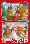  - Rebo legpuzzel 2x24 stukjes - Christmas bears