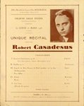 Casadesus, Robert: - [Programmzettel] Unique récital Robert Casadesus