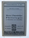 Cochez, Prof. Dr. J. - Over Classieke Philologie en Methodeleer der Tekstcritiek.