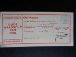 - Ontvangstbewijs Levensverzekeringsmaatschappij Oude Haagsche van 1836 - Ontvangstbewijs Levensverzekeringsmaatschappij Oude Haagsche van 1836