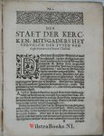 Crespin, Jean - Den Staet der Kercken, mitsgaders de regieringe ende menschelicke insettingen der Pausen. En oock de bysonderste geschiedenissen dewelcke onder alle Keyseren, Coningen, Vorsten en Regienten over den geheelen Aertbodem, gebeurt zijn. Alles begi...