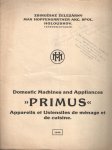  - Domestic Machines and Appliances. Primus. Appareils et ustensiles de ménage et de cuisine