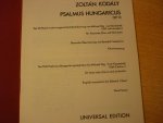 Kodály; Zoltán - Psalmus Hungaricus Op.13; Klavierauszug Vocal Score; des 55. Psalmes aus dem XVI. Jahrhundert von Michael Vég aus Kecskemét