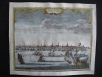 Frederick Frederik de Wit - fraai gekleurde gravure ets stadsgezicht profiel panorama Haarlem Haerlem - Utrecht - Amsterdam Amsteldam - Middelburg