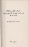WILLIAMS. Ralph Coplestone - Bibliography of the Seventeenth Century Novel in France.