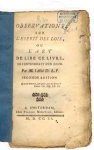 La Porte, Abbé Joseph de. - Observations sur l'esprit des loix, ou L'art de lire ce livre, de l'entendre et d'en juger.