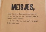 [Pamphlet] - Pamphlet. Meisjes, wacht U voor den Duitschen luitenant, maar vooral voor den Cow-boy, die 't voornemen heeft, U met zijn lasso's te vangen. O! Jullie zullen nog nooit zoo'n lol gehad hebben, reken maar !!! 1 p.