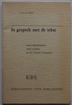 Berflo W H J M - In gesprek met de tekst - zeven bijeenkomsten rond verhalen uit het Nieuwe Testament Werkschriften voor bijbelgroepen Markus Lukas Matteüs