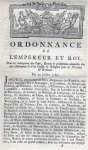 JOSEPH II, Empereur - Ordonnance de l'Empereur et Roi pour la rédemption des Cens, Rentes & prestations annuelles dus aux Domaines & à la Caisse de Réligion pour la Province de Brabant. Du 23 juillet 1789.