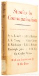 AYER, A.J., HALDANE, J.B.S., CHERRY, C. - Studies in communication. Contributed to the Communication research centre, University College, London. With an introduction by B. Ifor Adams.