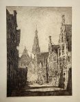 Heuff, Herman (1875-1945) - [Etching, ets] "Smedestraat te Haarlem".
