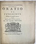Barneveld, Gulielmi Henrici van, uit  Gorichem - Decorated paper binding 1730 | Oratio de funeribus Gorinchem J. van Wyk 1730, [8]+8 pp.