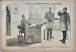 Braakensiek, Johan (1858-1940) - [Original lithograph/lithografie by Johan Braakensiek] Een consult van de Amsterdamsche politie op het bureau van het "Nieuws van den Dag", 5 November 1893, 1 pp.