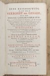 BOSTON, THOMAS. - Een beschouwing van het Verbond der Genade uit de Heilige Gedenkschriften.  Uit het Engels uitgeven door Alexander Comrie.