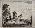 Pieter de Molijn (1595-1661) - Antique print, etching I Landscape with travellers, published 1626, 1 p.