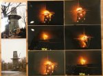 - 8 Foto's van de brand in molen de Walvisch, Schiedam.