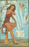 n.n. - (SMALL POSTER / PIN-UP) Piccolo Kalender - 1956 Juli-Mara Corday
