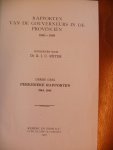 Ruter Dr. A.J.C. (uitgegeven door) - Rapporten van de Gouverneurs in de Provincien 1840-1849 deel 3 periodieke rapporten 1844-1845