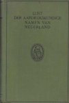 E.J. Brill - Lijst der Aardrijkskundige namen van Nederland