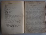Alfons, Laudij; Andre, Rutten; - De Paradijsvloek.Toneeltekst schooltoneel op Vondels Adam in ballingschap hand geschreven tekst in schrift